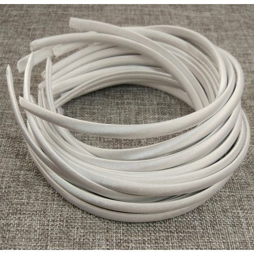Hixixi 20pcs pack Girls/Women Diy Satin Fabric Covered Ribbon Headbands Hairband (20 PCS White)