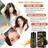 Black Hair Dye 3 in 1, Black Hair Dye Shampoo for Men & Women Hair Colors in Minutes, Shampoo Para Canas, Long-Lasting Black Hair Shampoo for 100% Gray Hair Coverage Black Hair Dye 16.9 Fl Oz (Black)
