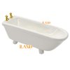 iLAND Dollhouse Furniture and Accessories 1/12 Scale of Dollhouse Bathroom Set incl Ceramic Dollhouse Toilet & Bathtub & Wooden Bathroom Cabinet with Sink (Modern 7pcs)