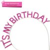 ACO-UINT Hot Pink Birthday Crown for Girls, Cute It's My Birthday Headband Birthday Tiara for Women, Happy Birthday Headband Pink Birthday Decorations Gifts for Women