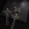 JWICOS Bridal Wedding Crystal Hair Pins Bride Hair Pieces Wedding Hair Accessories for Women and Girls Pack of 3 (Colorful)