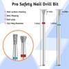 BQAN 2Pcs Nail Drill Bits Diamond Cuticle Removal Bit for Acrylic Nails Manicure Nail Prep and Nail Gel Polish Remover, 3/32" Shank