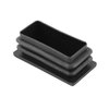 QWORK 10 PCS 1" X 2" Rectangle Black Plastic Plug End Cap for Pipe Tubing, Chair Leg