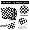 50 Pack Black and White Checkered Flag Party Napkins Disposable Race Car Birthday Party Supplies Racing Car Theme Party Paper Lunch Napkins for Baby Shower Kids Men Party Decorations Favors