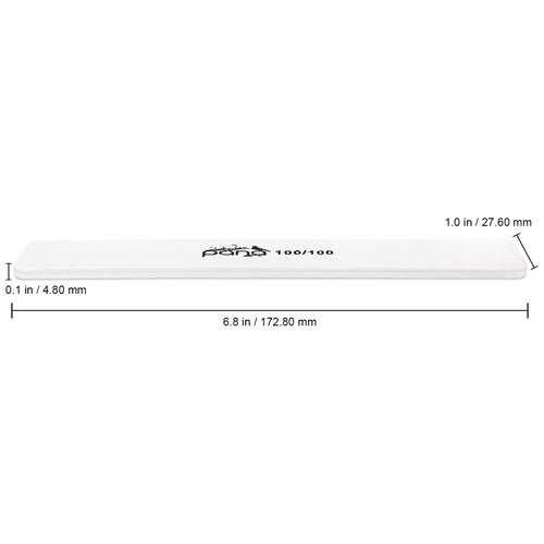 10pcs - PANA Jumbo Double-Sided Emery Nail File for Manicure, Pedicure, Natural, and Acrylic Nails - White (Grit 100/100)
