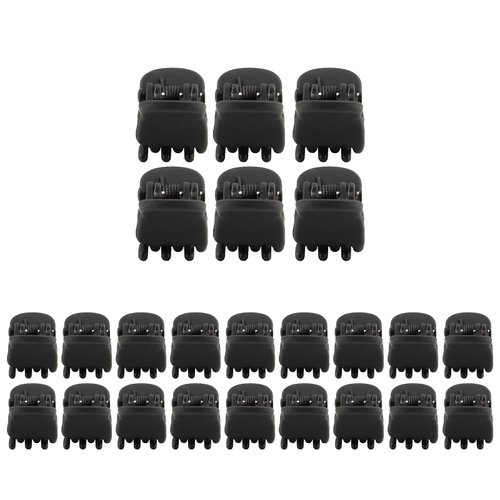 BokWin 24 Pcs Mini Claw Hair Clips,10mm/0.39 Inch Plastic Hair Claw Clips,Matte Black Hair Clamp for Girls Women and Kids
