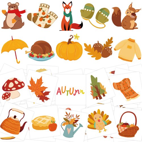 140Pcs Thanksgiving Temporary Tattoos for Kids Fall Autumn Individual Tattoo Stickers for Boys Girls Themed Party Decoration Favors Goodie Bag Stuffers