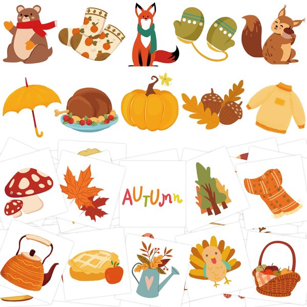 140Pcs Thanksgiving Temporary Tattoos for Kids Fall Autumn Individual Tattoo Stickers for Boys Girls Themed Party Decoration Favors Goodie Bag Stuffers