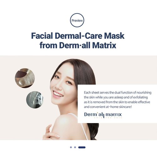 DERM·ALL MATRIX] Daily Facial Dermal-care (35g/sheet) Overnight mask pack,Lifting and Hydrating,Soothing, Exfoliating,Skin Nourishing,Collagen sheet mask for wrinkles and dry skin. 10sheets