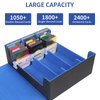 STYLIFING Card Storage Box for Trading Cards, 1800+ MTG Deck Box with Card Supporters & Divider Tabs, PU Leather Magnetic Closure Card Deck Case Fit for YuGiOh, TCG and Sport Cards (Black & Blue)