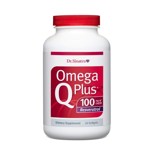 Dr. Sinatra Omega Q Plus 100 Resveratrol – Omega-3 Supplement Supports Heart Health and Provides Antioxidant Power with 100mg of CoQ10 and Resveratrol (60 softgels)