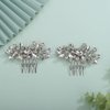 Denifery 2PCS Bridal Hair Comb Rhinestone Wedding Hair Accessories for Brides Crystal Wedding Headpiece for Bride and Bridesmaids Rhinestone Hair Accessory for Women and Girls (Silver)