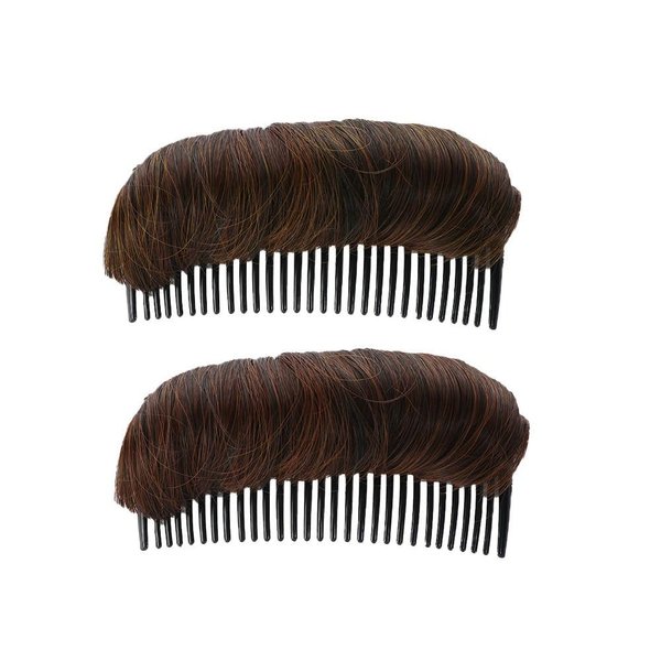 Kopida 2PCS Hair Bun - Invisible False Hair Clip, High Temperature Fiber, Hair Base Bump Styling Tool for Women Girls (Light Brown, Dark Brown)