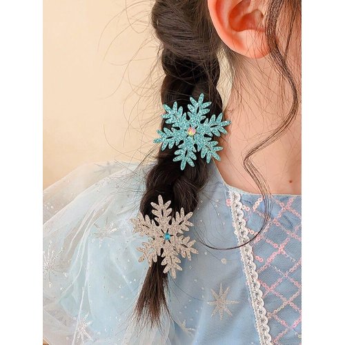 8PCS Snowflake Hair Clip Blue White Christmas Hair Accessories for Women Xmas Bow Hair Clip Festive Snowflake Hairpins Holiday Hair Accessory Party Gifts