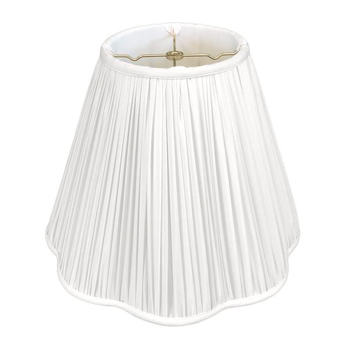 Royal Designs Bottom Scallop Gather Pleat Basic Lamp Shade, White, 8" x 16" x 13"