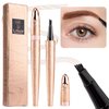 BowJian Waterproof Eyebrow Pencil Microblade Eyebrow Pen Brown Eyebrow Pencils 4 Tip Microblade Brow Pen Eyebrow Tint Pen Natural Microblading Pen Brown Brow Pencil Eyebrow Makeup #Light Brown
