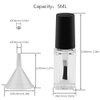 GTHER 6PCS 5ML Empty Nail Polish Glass Bottles with Brush Cap & Funnel & Mixing Balls for Nail Art
