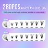 SUMFORMI lash cluster eyelash extensions 280pcs wispy eyelash cluster lashes wispy individual lashes cluster eyelashes cluster lashes natural cat eye cluster lashes D curl 8-16MM for Beginner 30D+40D