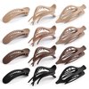 Waimemoya 12 Pack Flat Hair Clips, French Design, Alligator Hair Clips for Women, Oval Barrette Jaw Clips, Strong Hold Side Hair Clamps , Matte Claw Clips for Thick Hair, Various Natural Shades