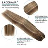 Lacer Human Hair Clip in Extensions Highlignt Warm Brown to Dark Caramel Blonde Clip in Extensions Real Human Hair for Women 16 Inch 120g 7Pcs Natural Human Hair