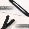 DAISYSILK 100% Mulberry Silk No Heat Hair Curler Headband Silk Heatless Curling Rod for Long Hair for More Comfortable Sleep Overnight, Black