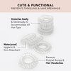 Kitsch Spiral Hair Ties for Women, Coil Hair Ties for Thick Hair, No Crease Hair Tie, Spiral Hair Ties No Damage, Hair Coils & Phone Cord Hair Ties for Thin Hair, Hair Ties Spiral, 8pcs (Transparent)
