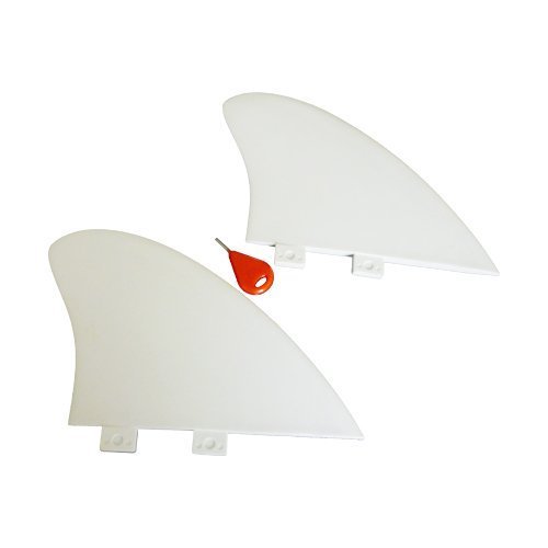 Funktion Nylon Flex Big Twin Fin Set FCS fin 2pcs per Set in White Colour FKGF-BT2