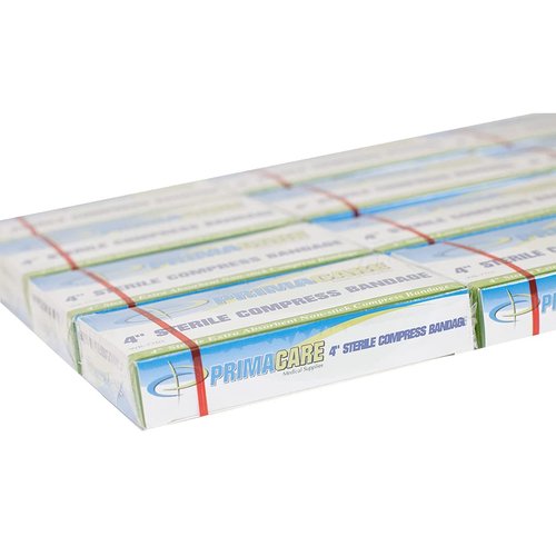 PrimaCare WB-7701-CS First Aid Sterile Compress Bandage for Wound Dressing, Medical Supplies Gauze Bandage Roll, 4" x 7", Pack of 12