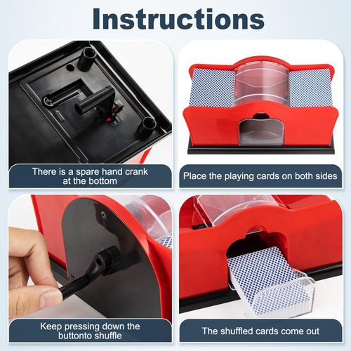 Autotron Manual Card Shuffler: Uno Card Shuffler, Comes with Two Decks of Playing Cards. Suitable for Playing Games Such as Uno, Hold'em, Blackjack, Rummy, Phase 10, Skip-Bo, and More