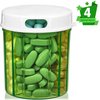 Round Pill Organizer Dispenser - Pack of 2 - Pill Boxes with 4 Compartments for Medication, Vitamins & Supplements Bottle Daily Pill Case Reminder Box