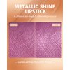 MAKI YIKA Pink Lipstick for Women Metallic Lipsticks Glitter Long Lasting Lipstick No Smudge No Transfer Liquid Lip Gloss (BR012 Paradise)