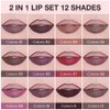 AMY'S DIARY 2pcs Matte Dark Red Lip Liner & Lipstick Makeup Set, Liquid Lipstick 24H and Lip Liner Set Matt Liquid Lips Make Up Waterproof Long Lasting (05#, 2 Pcs Set)