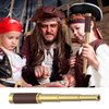 Pirate Spyglass Telescope Pocket Compass Kids Toys Set for Pirate Party, Retro Pirate Telescope Zoomable 25x30 Spyglass with Pirate Pocket Compass for Pirate Party Supplies