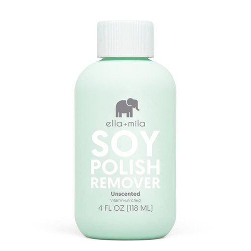 ella+mila Soy Nail Polish Remover Non-Acetone Nail Polish Remover - Non-Toxic Fingernail Polish Remover - For Natural Nail Polishes - Unscented & Enriched With Vitamins A, C & E(4 fl oz) Teal