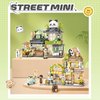 MEIEST Mini City Shop Street View Building Blocks Model Set,Simulation Animals Architecture Collection Particle Construction Building Bricks Toy,Home Decoration (Panda Tea House)