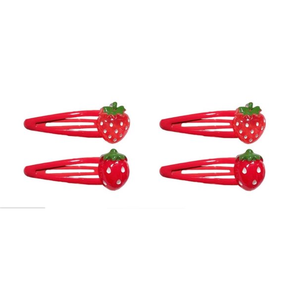 2 Pairs Red Cute Strawberry Hair Clips for Girls Alligator Hair Clips Red Metal Fruit Hair Clips Hair Barrettes Hair Accessories for Teens Gifts Clips and Barrettes Metal Buckle Decorate