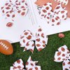 Whaline 6Pcs Football Hair Bow Clips Football Printed Brown White Cheer Hairgrips Grosgrain Ribbon Sports Theme Alligator Clips Gifts