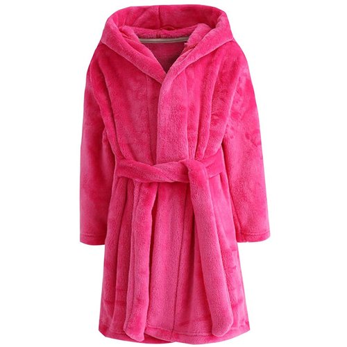 BTPEIHTD Kids Hooded Bathrobe Girls Soft Plush Hooded Flannel Pajamas Sleepwear Boys Spa Robe Rose 13-14 Years