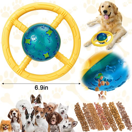 Mity rain Dog Puzzle Toy - Steering Wheels Dog Toys to Keep Them Busy Treat Dispensing Dog Toys for Boredom, Indestructible Dog Toys for Aggressive Chewers