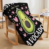 Just A Girl Who Loves Avocado Throw Blanket Cute Avocado Fruits Print Blankets Gifts for Couch Sofa Bed Stuff Decor Soft Cozy Fleece Plush Flannel Bedding for Lover Women Girls Kids Adults 40"x50"