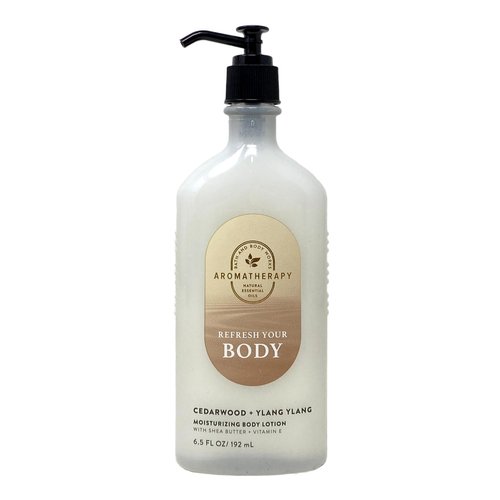Bath & Body Works Aromatherapy Refresh Your Body Cedarwood + Ylang Ylang Duo Set - Lotion and Body Wash + Foam Bath - with a Natural Oats Bar Soap - Full Size