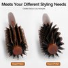 Round Boar Bristle Hair Brush with Wooden Handle Ideal for Styling Medium to Long Hair Thick, Fine, Curly, Or Straight Hair, Enhances Volume and Shine