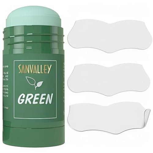 Green Blackhead Remover, Deep Pore Cleansing, Acne Oil Control, Purifying and Detoxifying Skin for Men and Women