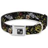 Buckle-Down Seatbelt Buckle Dog Collar - Born to Raise Hell CLOSE-UP Black - 1.5" Wide - Fits 16-23" Neck - Medium