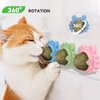 Aucenix Catnip Balls Toy for Cat, Wall Catnip Roller for Cat Licking, Teeth Cleaning Dental Edible Kitten Toy, Natural Rotating Crab Cat Toy (3 Colors)