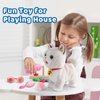 Walking Cat Set Interactive Talking Cat Toy Kitten Repeat What You Say Robot Cat Toy for Girl Singing Dancing Touch Control Cat with Leash Wagging Tail Nodding Plush Electric Ragdoll Kitty Cat for Kid