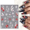 Christmas Nail Art Stickers Decals 5D Embossed Snowflake Nail Decals Self-Adhesive Red Gloves Feather Bells Nail Design Xmas Nail Art Supplies Sticker for Christmas Manicure Nail Art Decorations 3PCS