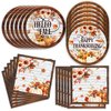 48Packs Thanksgiving Day Party Supplies 24 Plates + 24 Napkin Birthday Thanksgiving Day Party Decorations