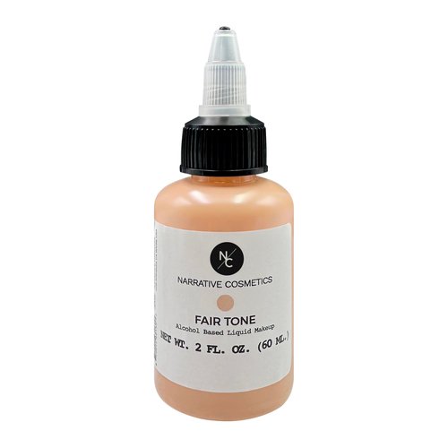 Narrative Cosmetics Flesh Tone Alcohol Airbrush Paints - 2 fl oz, Skin Safe, Quick Dry, Waterproof, Sweatproof, Transferproof Liquid Makeup for Tattoo Cover-Up, Bodypainting, FX Makeup - Fair Tone