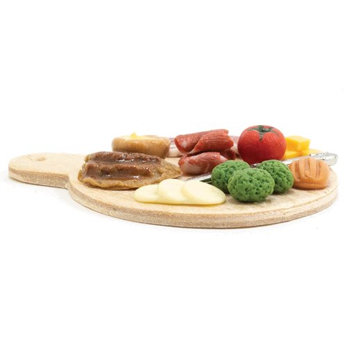Dollhouse Miniature Round Charcuterie Board with Assorted Foods